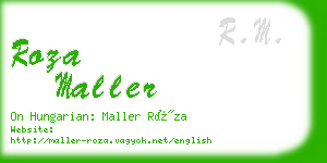 roza maller business card